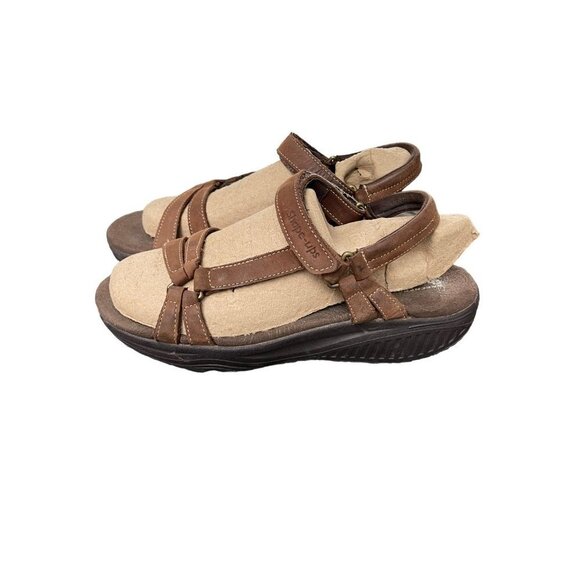 Skechers Vintage Shape Ups Y2K Wedge Sandals Fishermen Leather Women’s Size 10 - Picture 3 of 8